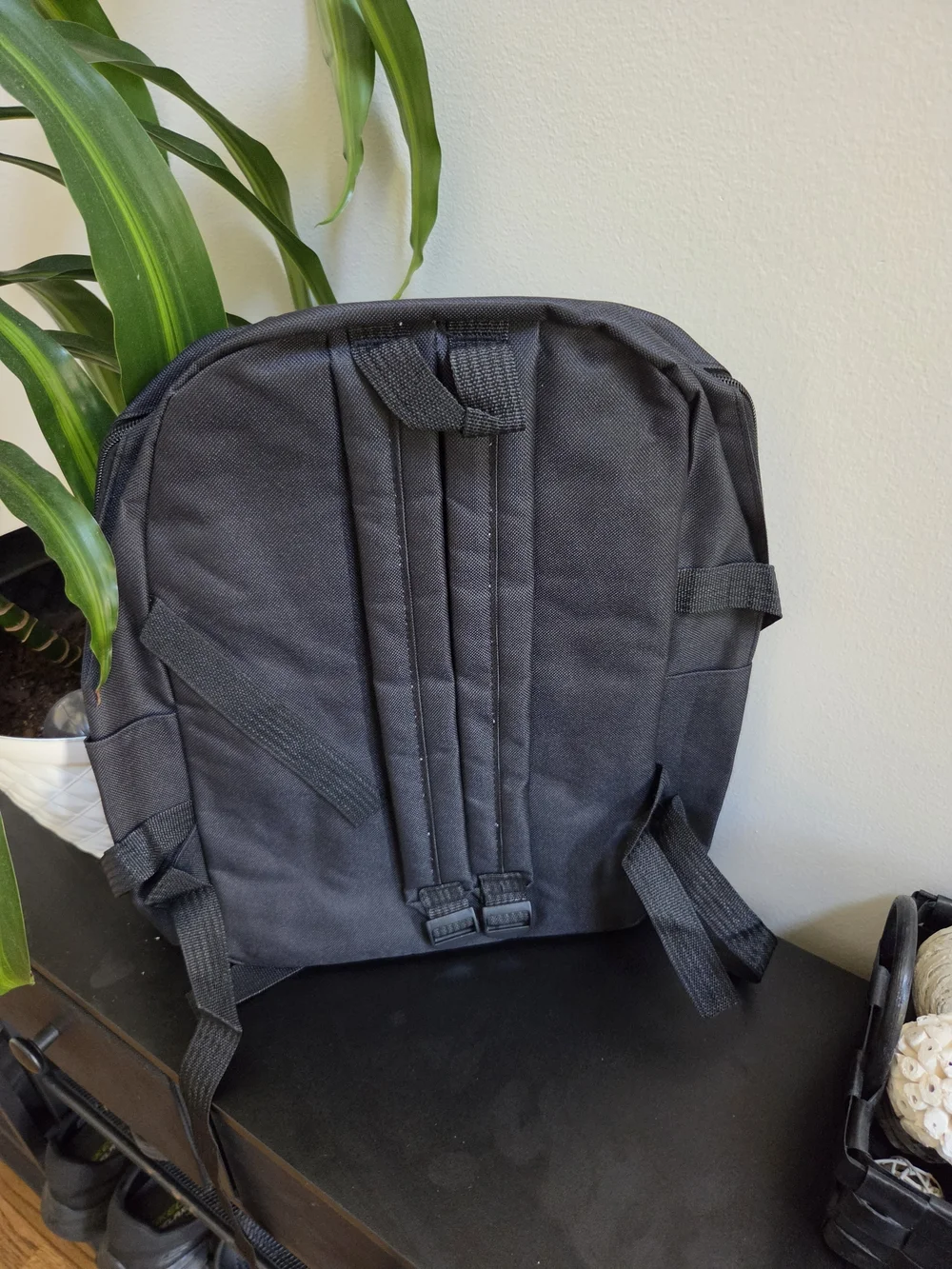 HAOLIDA 4 Piece Set Black White Two Tone Canvas Backpack